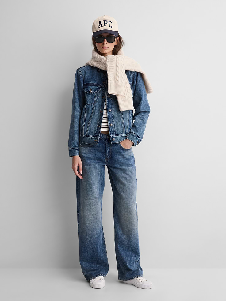 Image 1 of 10, Fit: A full-length loose jean that's fitted on the waist & relaxed all the way down., Fabric: 100% Regenerative Cotton., Stretch: Rigid Jeans. Authentic, non-stretch denim that gets better with every wear. Made to wear all day & break in over time., Rise: Low Rise Jeans., Look: A loose jean in a medium indigo wash., Details: Logo button closure, zip fly, five-pocket styling, printed pocket bags, & logo rivets., Responsibly Made: This jean is part of our water-saving Washwell program. Compared with conventional wash methods, Washwell uses at least 20% less water., More Sustainable Cotton: Made with 100% regeneratively grown cotton which is grown using holistic agricultural practices that aim to improve soil health and water retention., Product #1179763