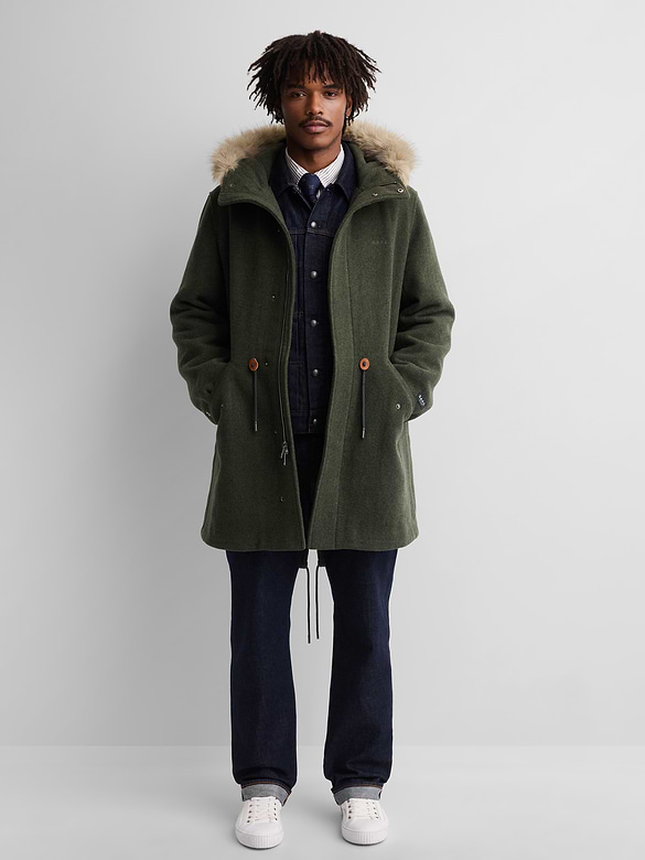 Gap × A.P.C. Oversized Wool-Blend Parka