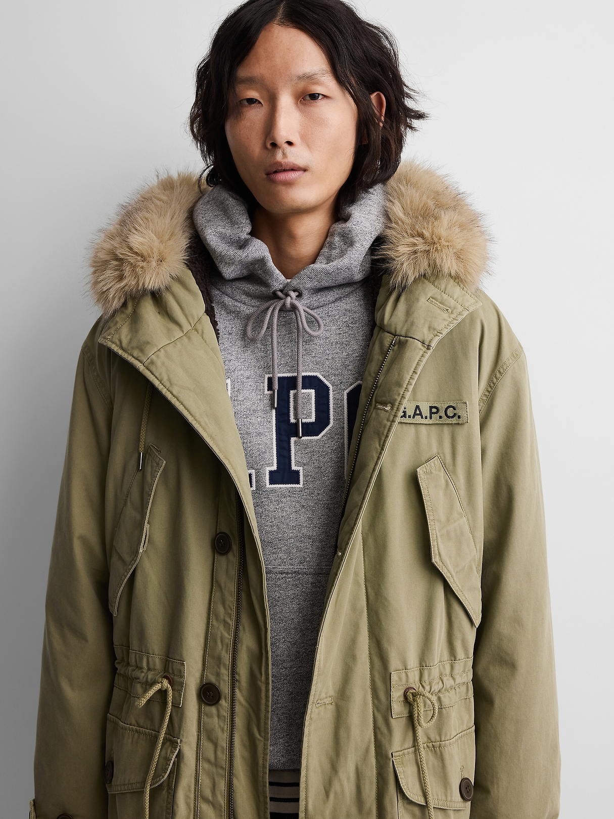Gap × A.P.C. Oversized Sherpa-Lined Utility Parka | Gap