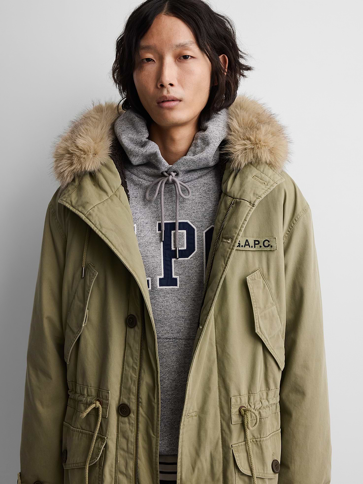 Image 5 of 10, Gap × A.P.C. Oversized Sherpa-Lined Utility Parka, Cardmember Early Access