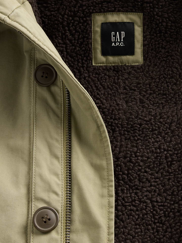 Image 8 of 10, Gap × A.P.C. Oversized Sherpa-Lined Utility Parka, Cardmember Early Access