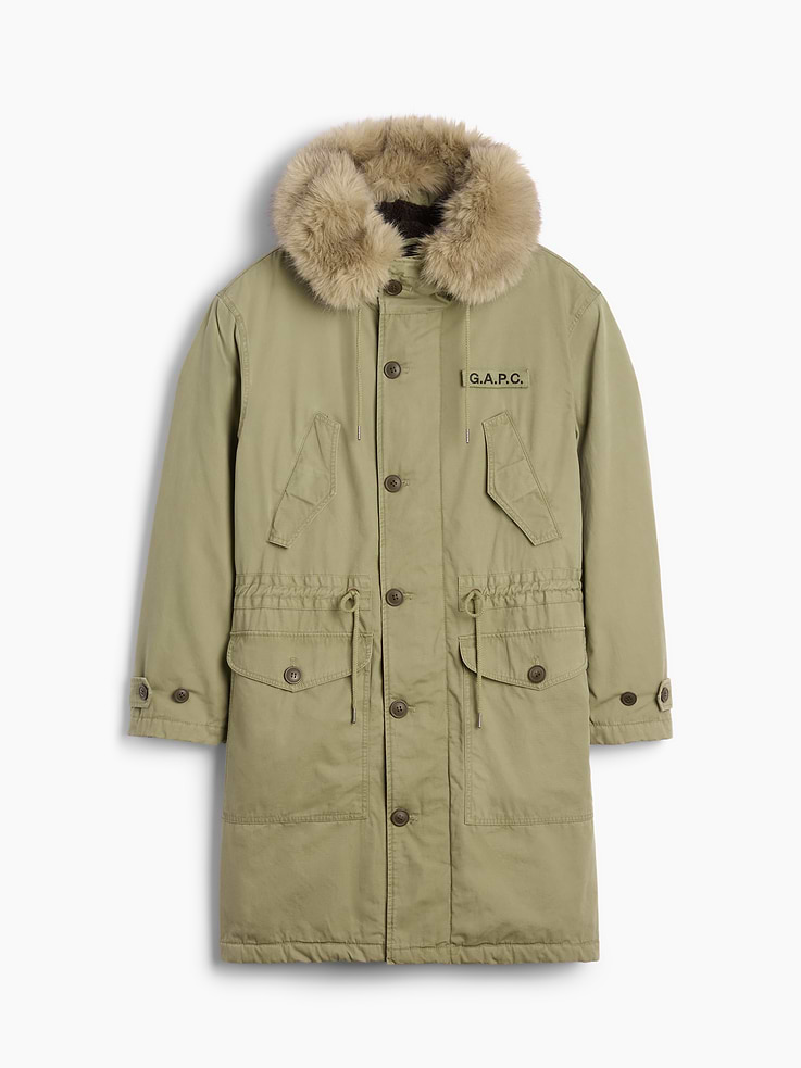 Image 9 of 10, Gap × A.P.C. Oversized Sherpa-Lined Utility Parka, Cardmember Early Access