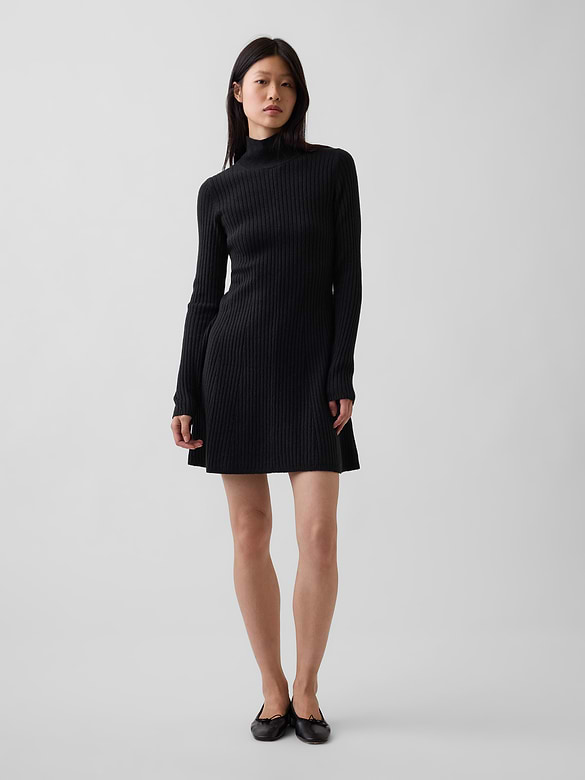 CashSoft Rib Turtleneck Sweater Mini Dress