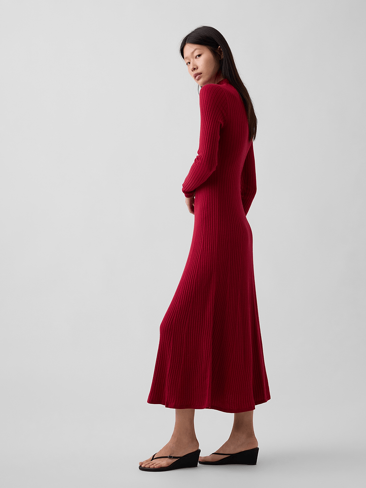 Image 3 of 5, Lightweight CashSoft Rib Sweater Maxi Dress