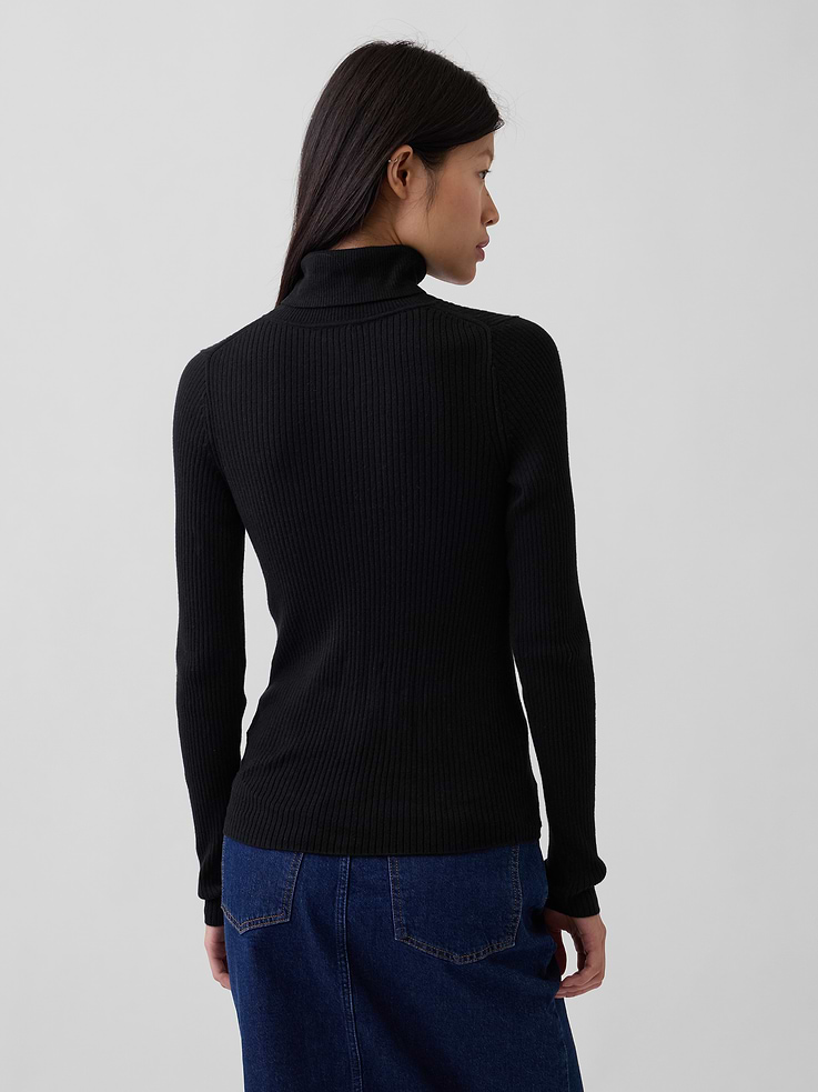 Image 3 of 5, Lightweight CashSoft Rib Turtleneck Sweater