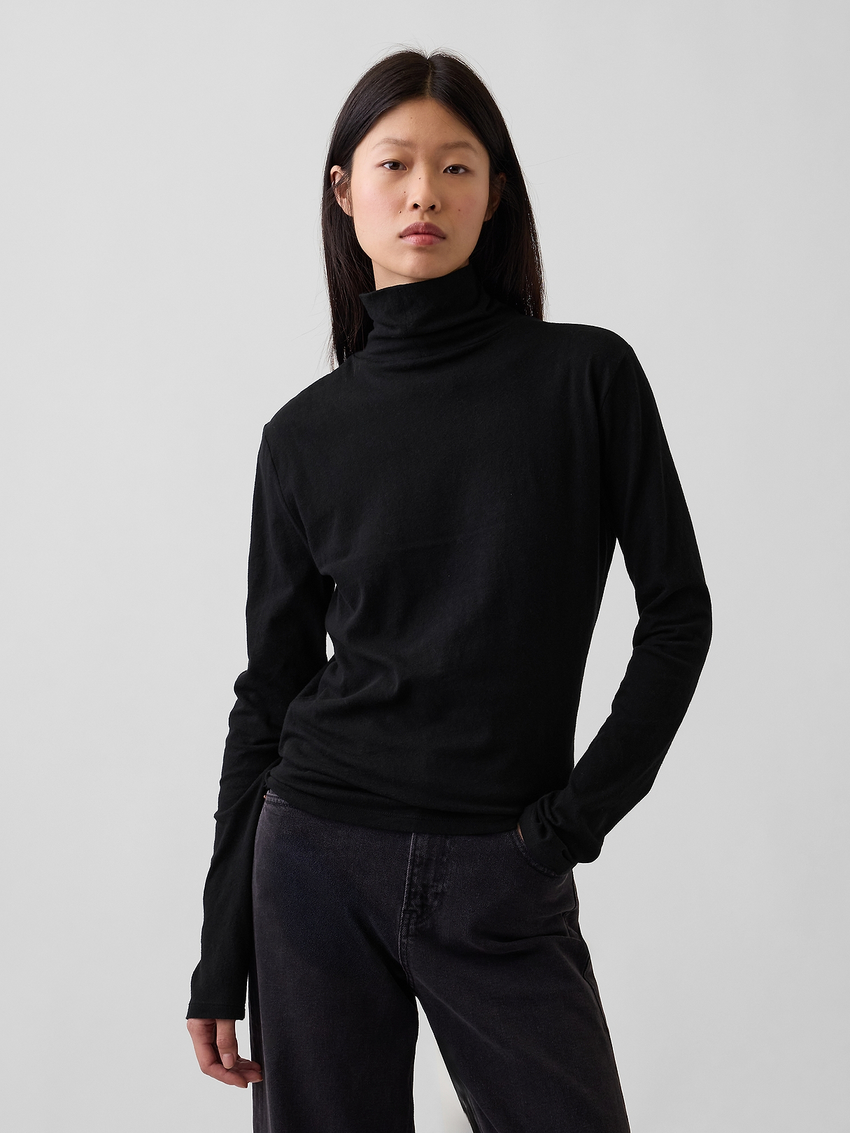 100% Cotton Authentic Turtleneck T-Shirt | Gap