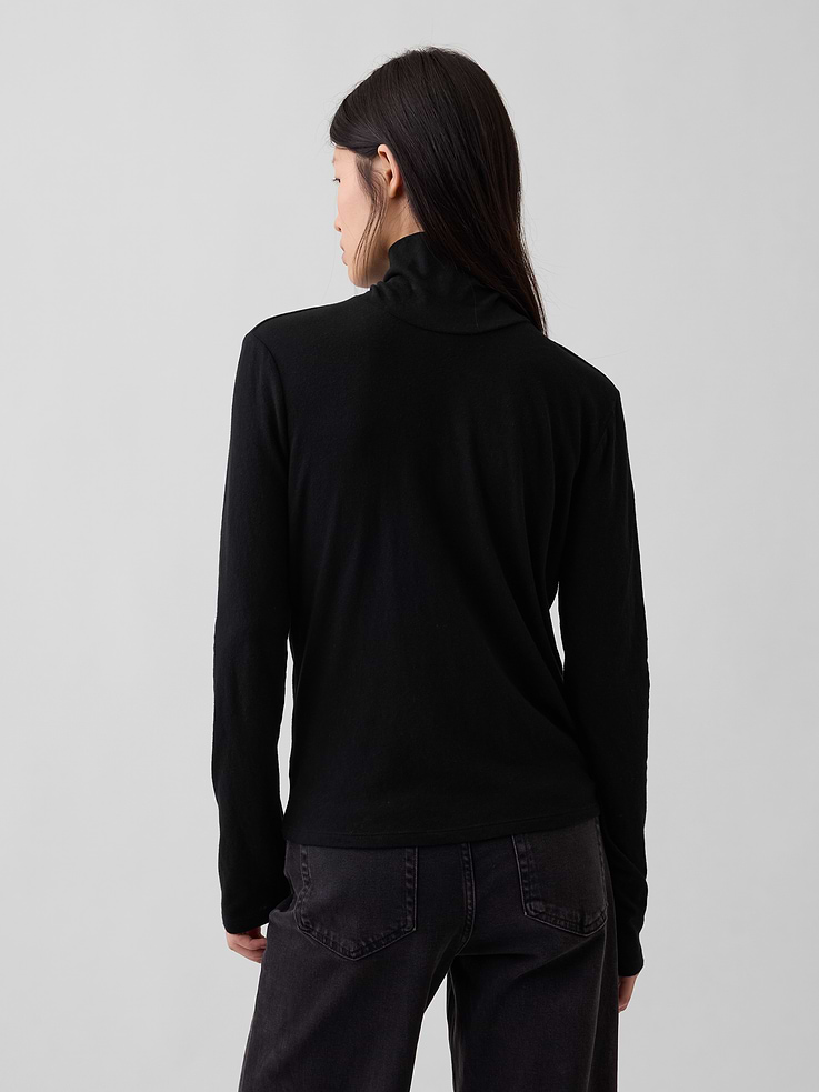Image 3 of 4, 100% Cotton Authentic Turtleneck T-Shirt