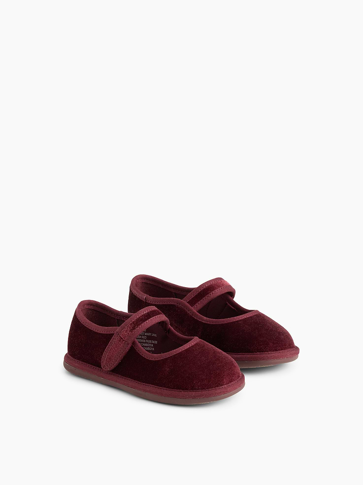 Image 2 of 4, Toddler Velvet Mary Jane Flats