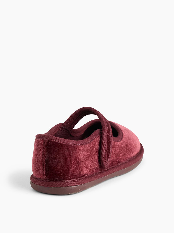 Image 3 of 4, Toddler Velvet Mary Jane Flats