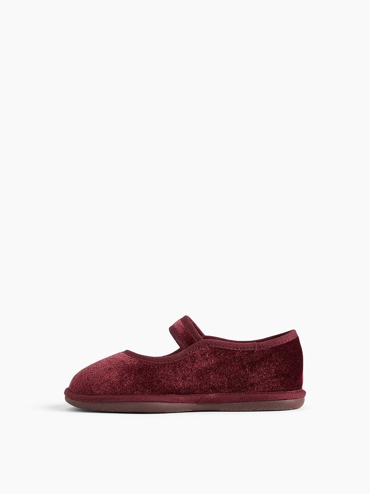 Image 4 of 4, Toddler Velvet Mary Jane Flats