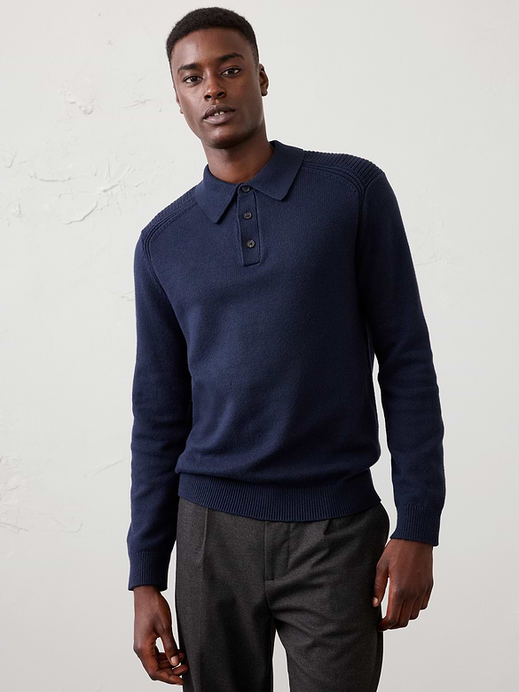 Lofty Textured Sweater Polo