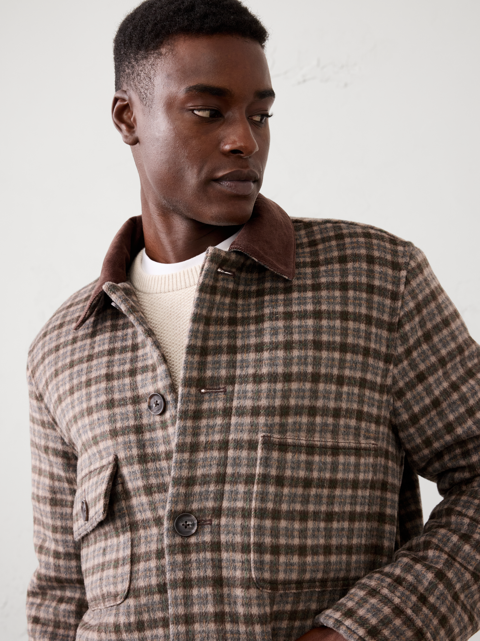 Image 3 of 4, Wool-Blend Patterned Jacket