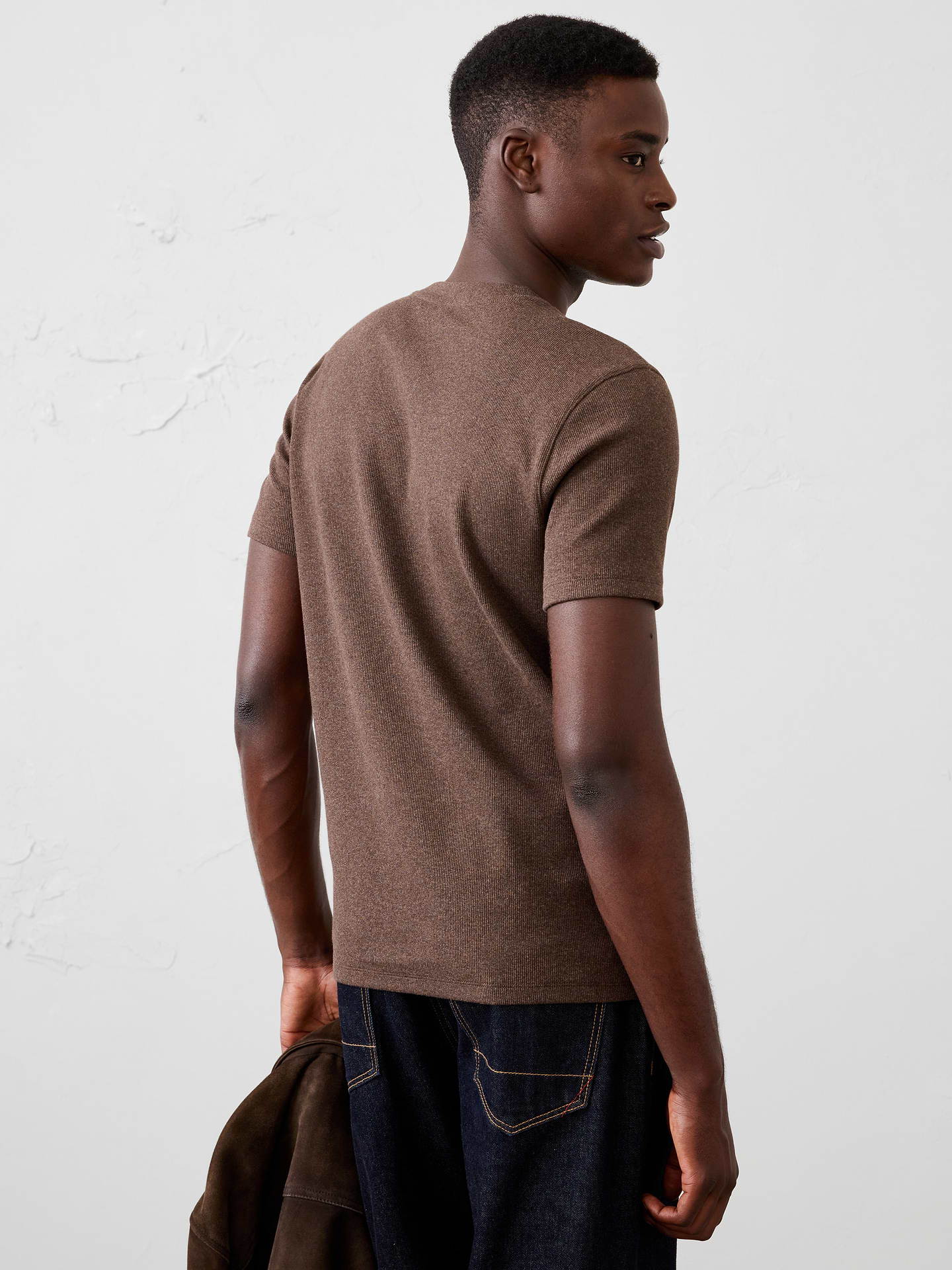 Image 5 of 7, Mini Ribbed Crew-Neck T-Shirt