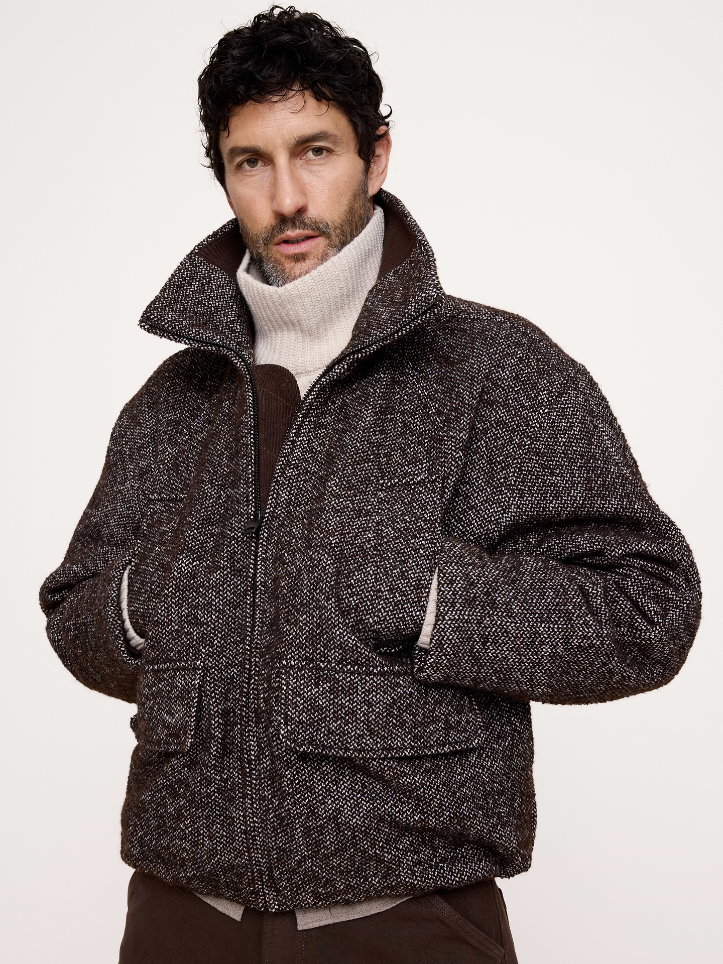 Image 4 of 8, Italian Wool-Blend Bomber Jacket
