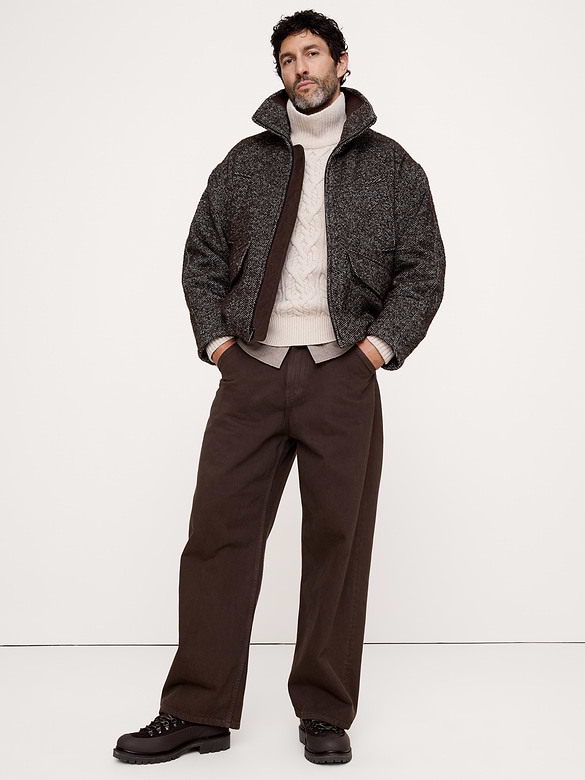 Italian Wool-Blend Bomber Jacket