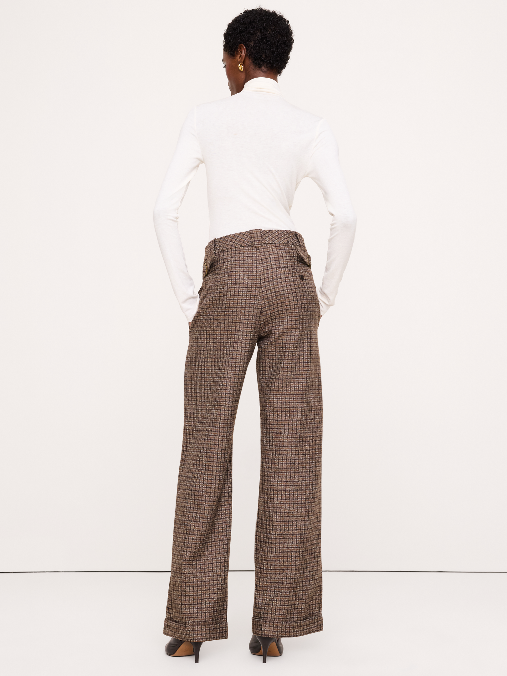 Image 3 de 6, Pantalon boyfriend en tweed italien