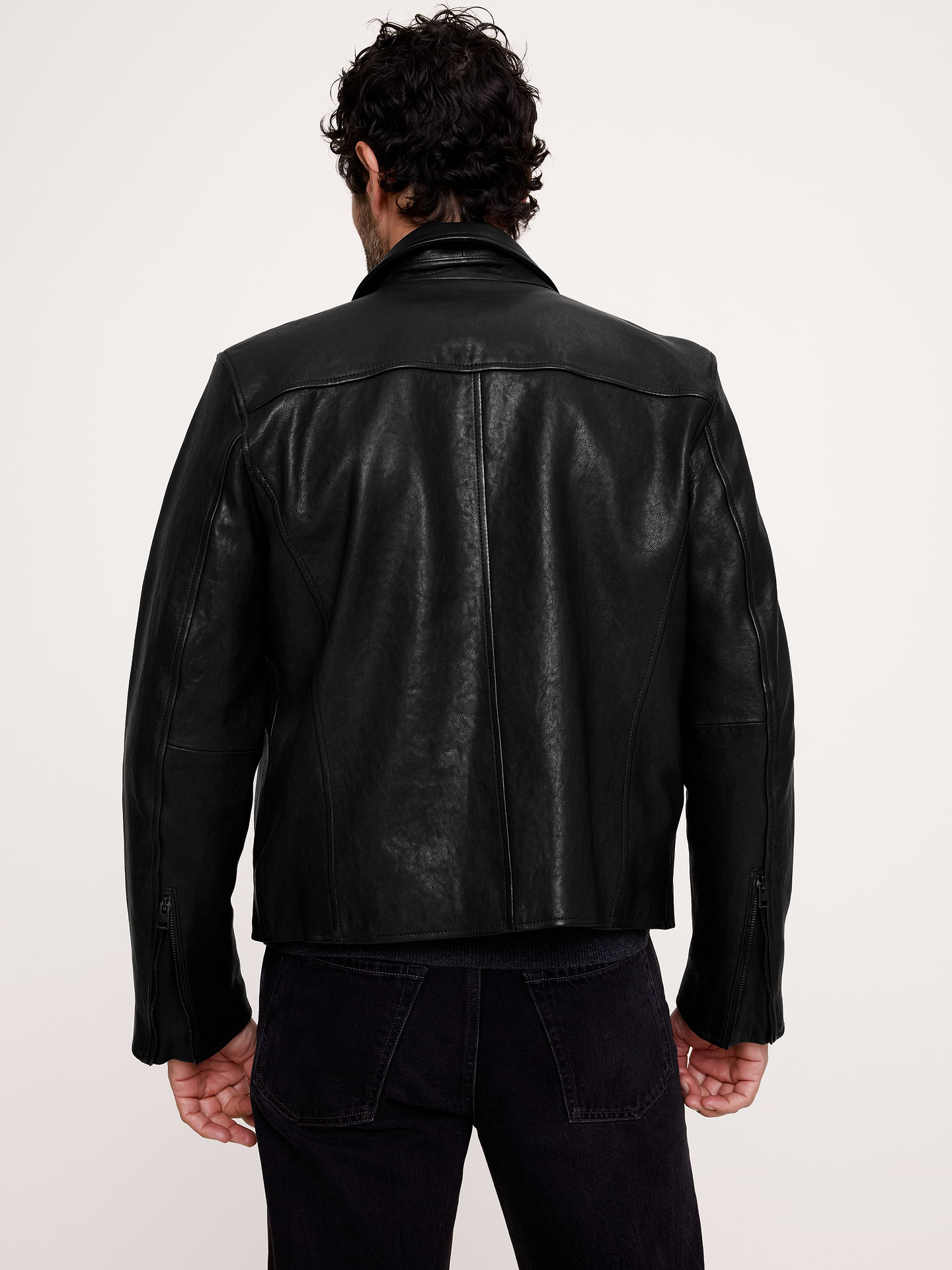 Image 3 de 8, Blouson rétro en cuir
