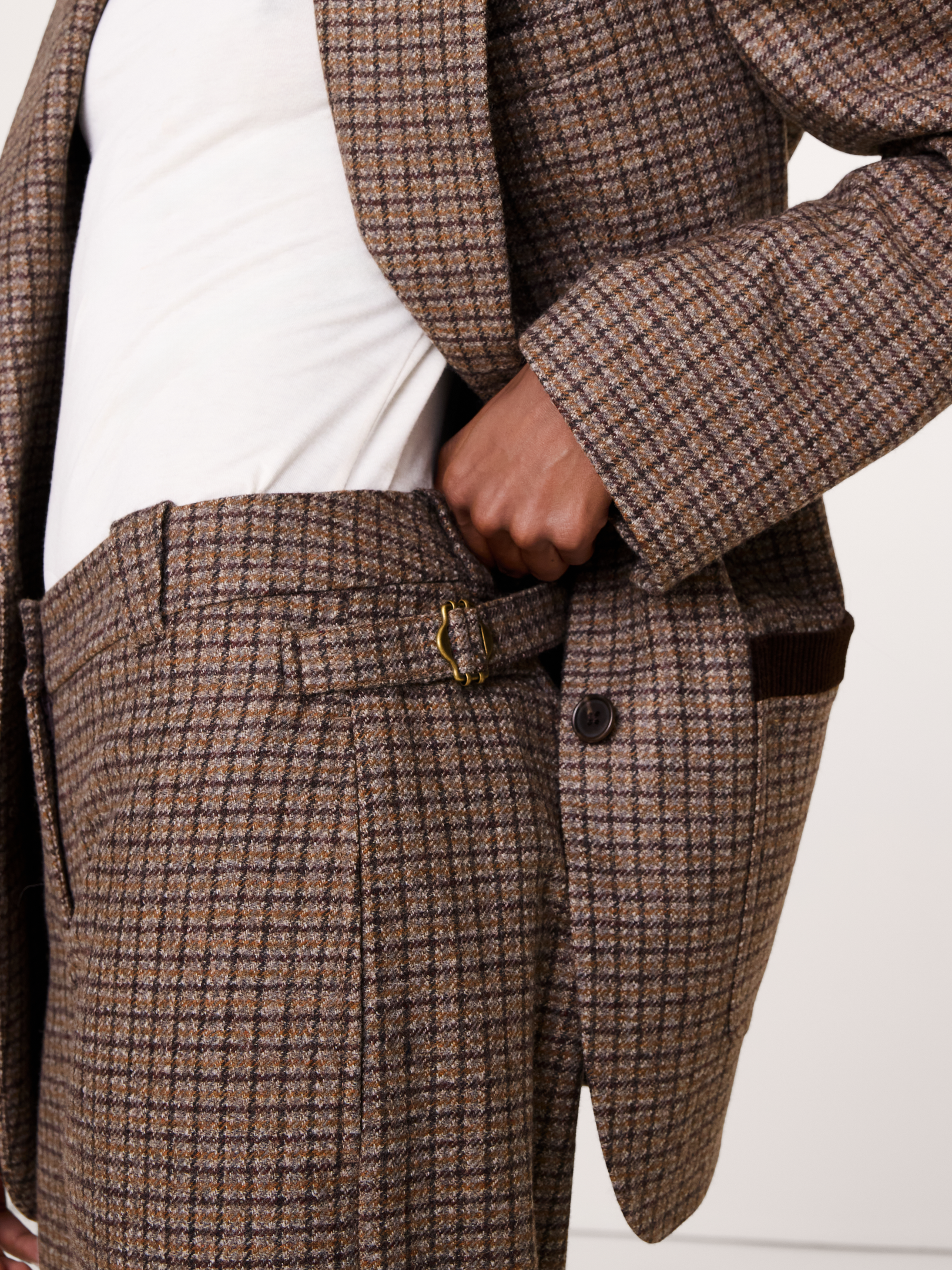 Image 4 de 6, Pantalon boyfriend en tweed italien
