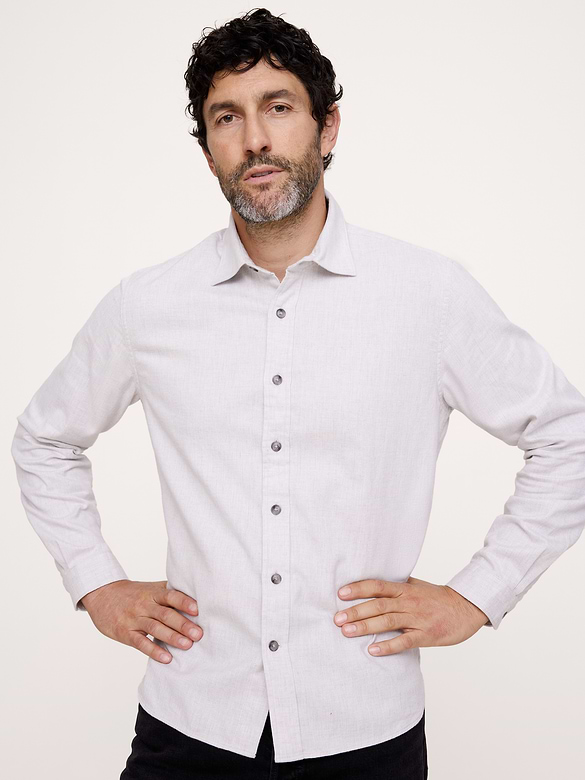 Standard-Fit Lightweight Brushed Flannel Shirt