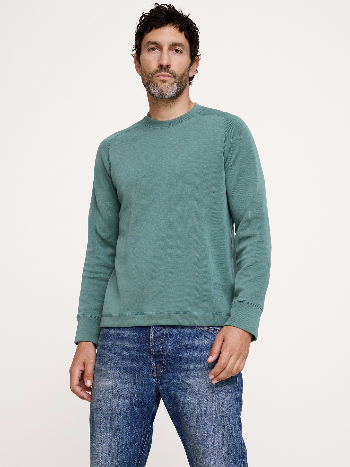 Image 1 of 4, We're bringing back our best-selling Double-Knit tees, beloved for their incredible softness and ability to serve as either a first or second layer., Standard fit: A straight and easy fit., Crew neck., Straight hem., Product #906575