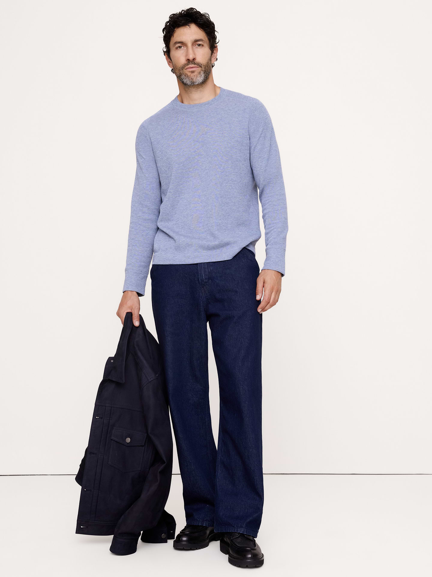 Image 1 of 4, We're bringing back our best-selling Double-Knit tees, beloved for their incredible softness and ability to serve as either a first or second layer., Standard fit: A straight and easy fit., Crew neck., Straight hem., Product #906575
