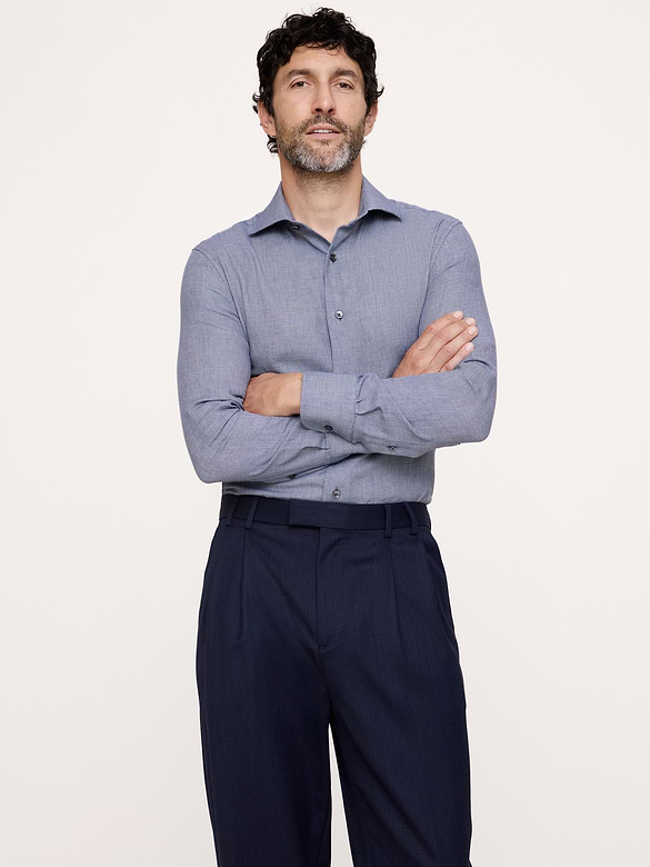 Slim-Fit Cotton-Cashmere Dress Shirt