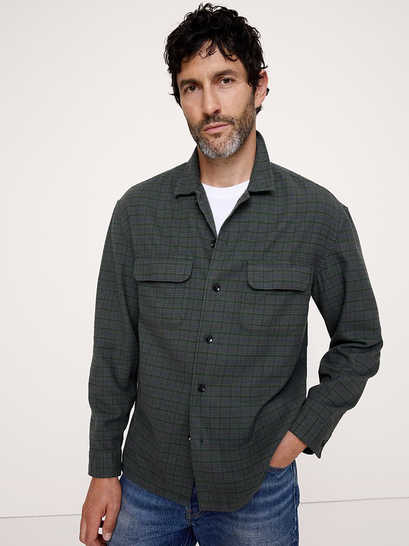 Relaxed-Fit Textured Flannel Shirt