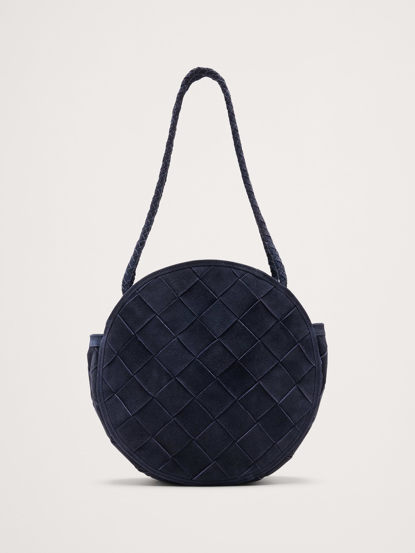 Image 1 of 8, A vintage-inspired, statement bag handwoven from strips of beautiful, luxurious suede., Bembien: Beautiful, thoughtfully made accessories. Each Bembien piece is made by hand in small, considered batches using techniques passed down through generations., Magnetic snap closure., Internal slip pocket., Product #1184014