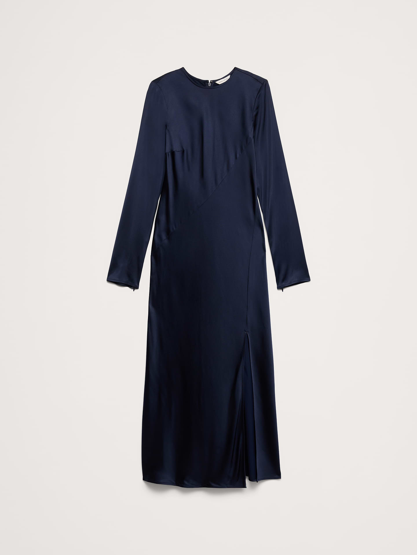 Image 5 de 8, Robe longue coupée en biais avec fente en satin extensible
