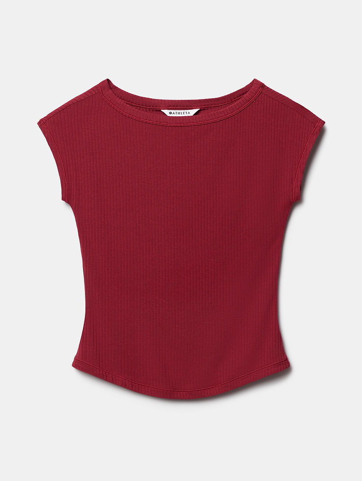 Image 7 of 7, Perfect Rib Boatneck Tee