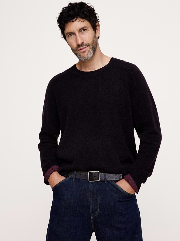 Italian Merino-Blend Crew-Neck Sweater