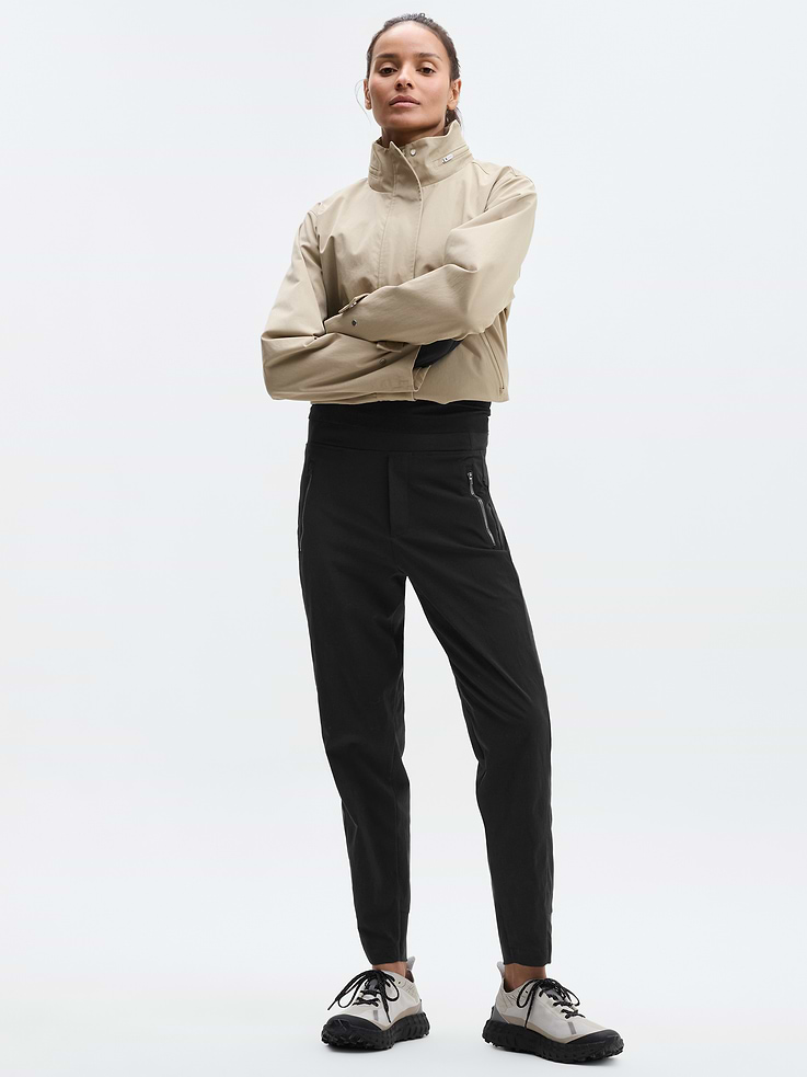 Image 1 of 7, FOR: Hike, long distance, short distance, and trail running, FEEL: Sleek, lightweight Ripstop has 2-way stretch for extra mobility, FAVE: New high-rise fit with a Powervita waistband for gentle compression, Updated zipper details and tapered hem, Front zip pockets and a side cargo pocket holds your essentials, Product #533655