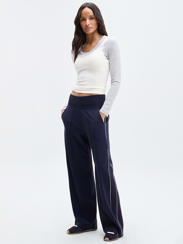 Venice High Rise Track Stripe Wide Leg Pant