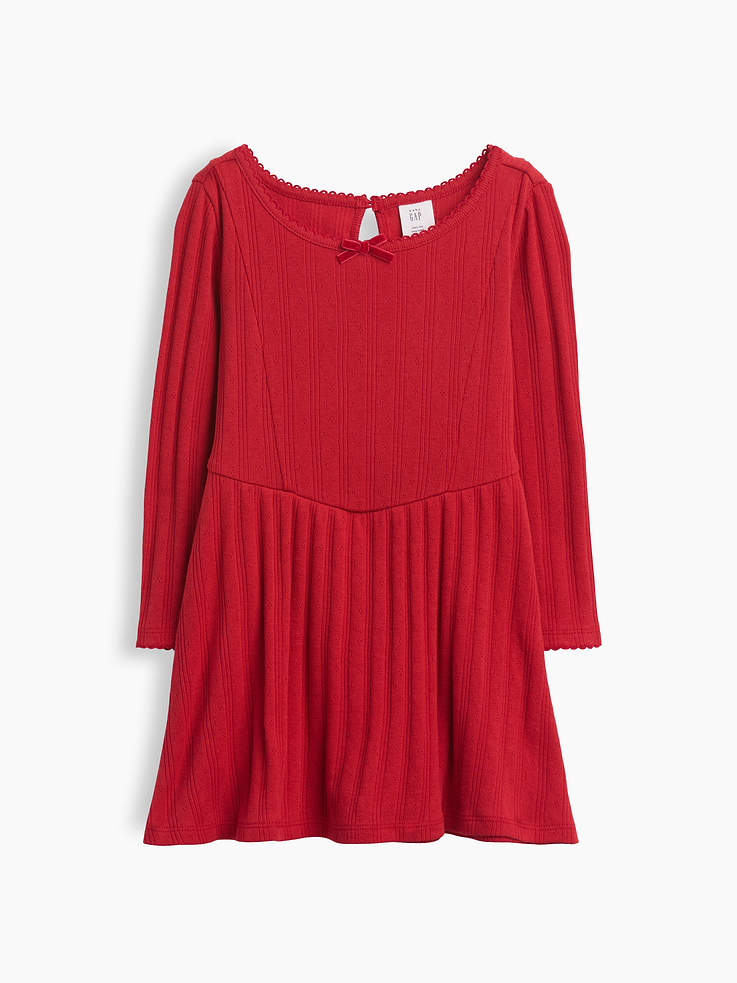 Image 2 of 3, Baby & Toddler Pointelle Rib Dress