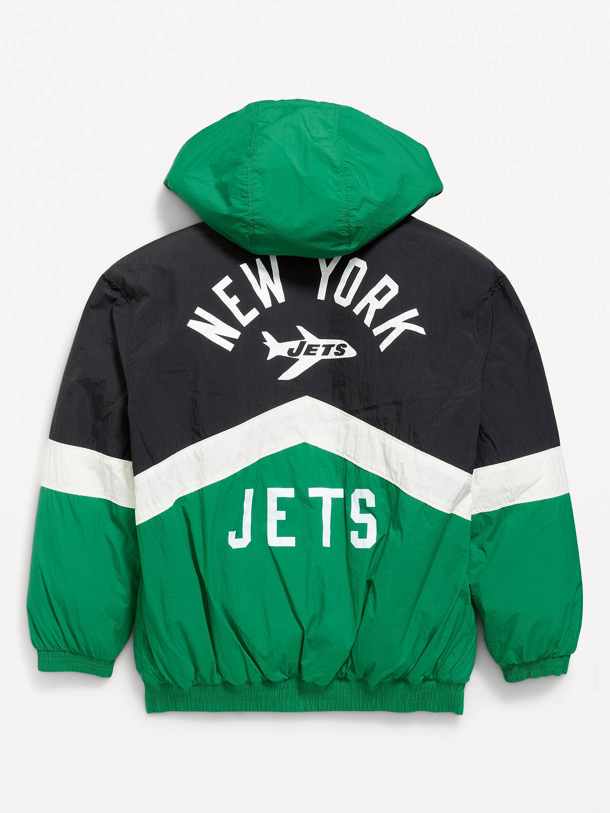 New York Jets Oversized Crinkled Hooded Jacket for Boys | Old Navy