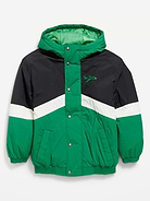 Image 2 of 3, New York Jets Oversized Crinkled Hooded Jacket for Boys