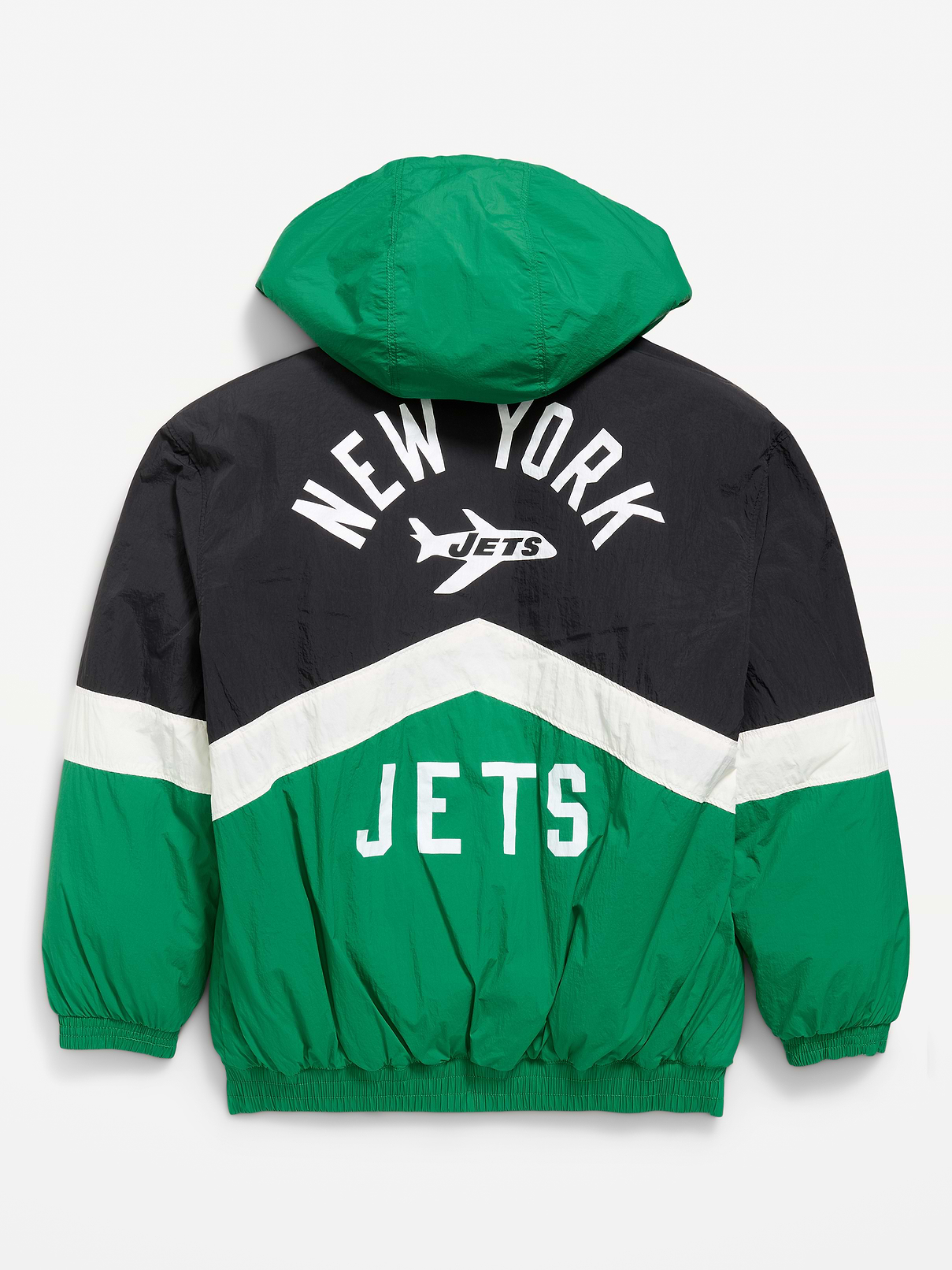 Image 3 of 3, New York Jets Oversized Crinkled Hooded Jacket for Boys
