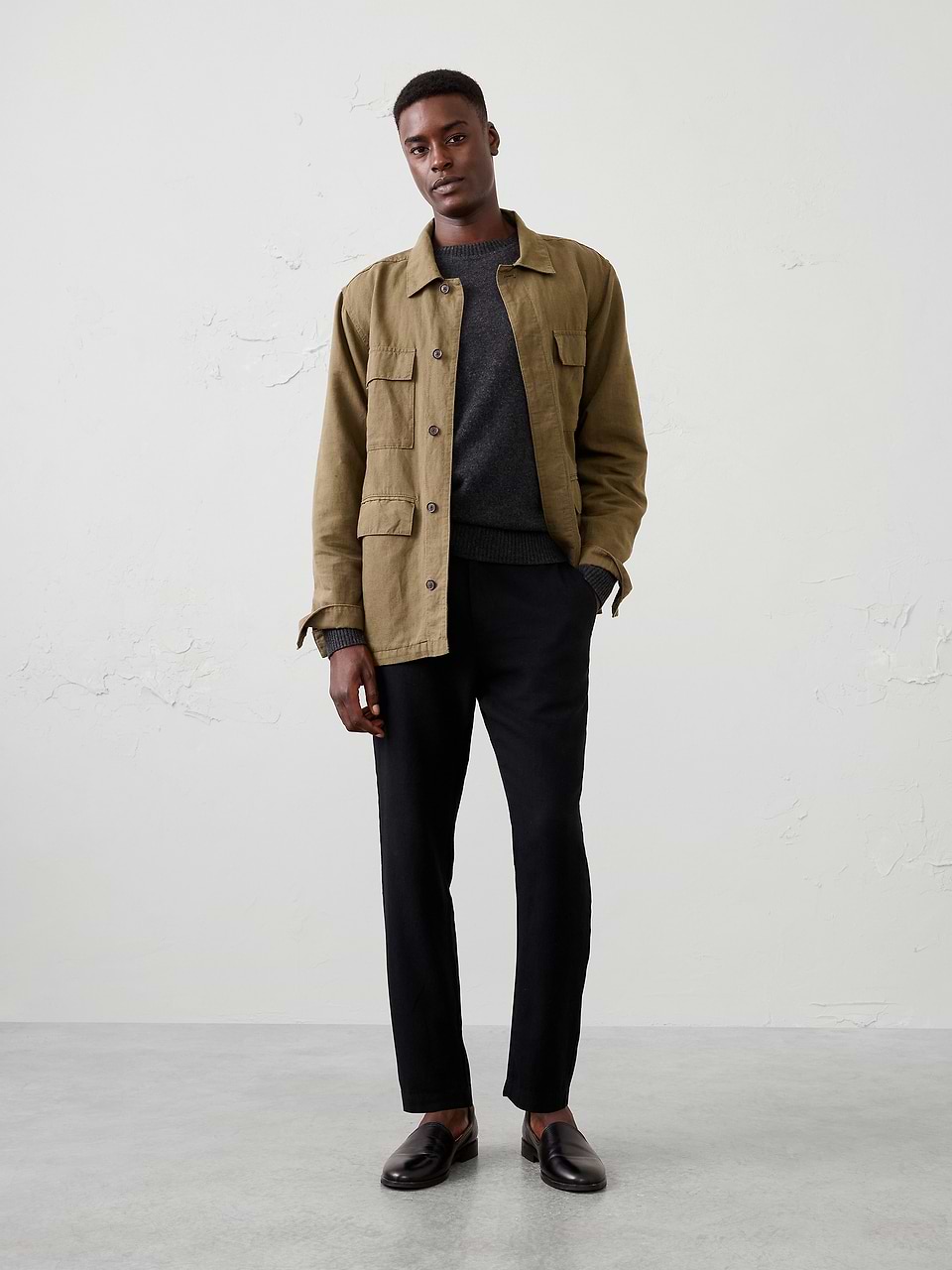 Athletic-Fit Linen-Blend Pant