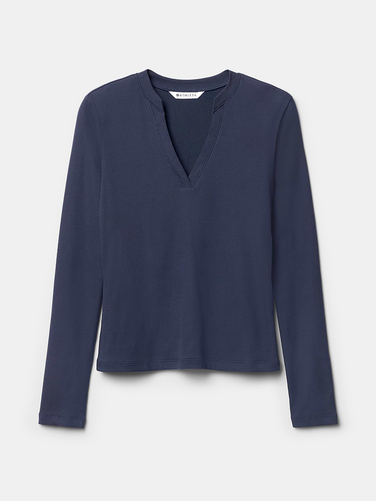Image 7 of 7, Signature Rib V-Neck Top