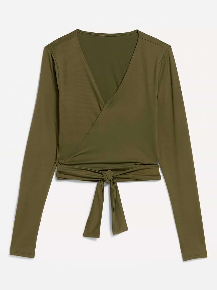 Image 9 of 9, StudioSmooth Long-Sleeve Wrap Top