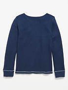 Image 3 of 4, Long-Sleeve CozePlush Fitted Top  for Girls