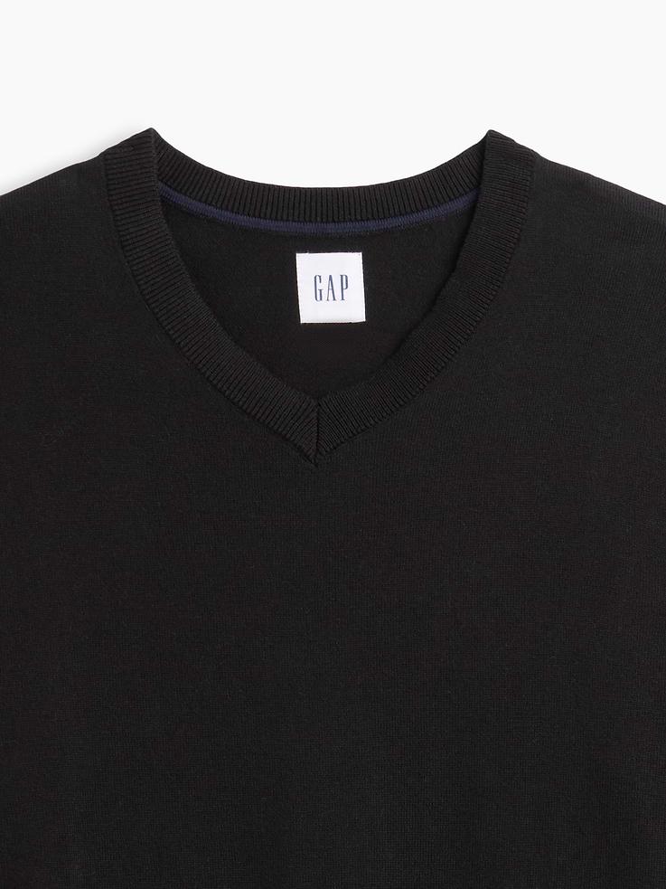 Image 4 of 5, 100% Cotton Cotton V-Neck Sweater