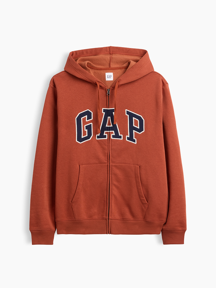 Image 4 of 4, Relaxed Gap Logo Zip Hoodie