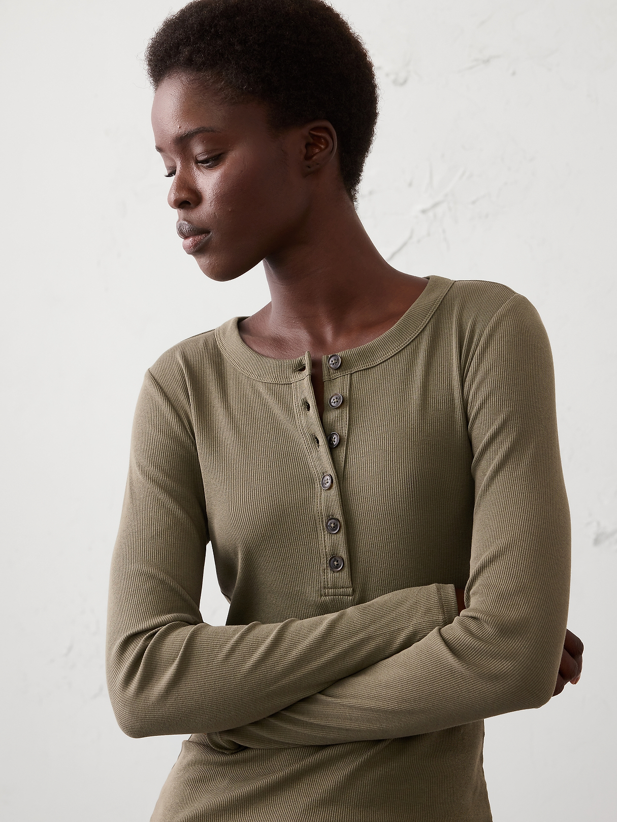 Ribbed Henley T-Shirt | Banana Republic Factory
