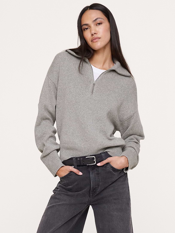 Cotton-Cashmere Half-Zip Sweater