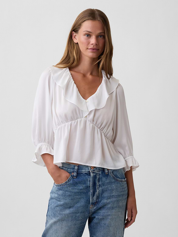 Satin Ruffle Top
