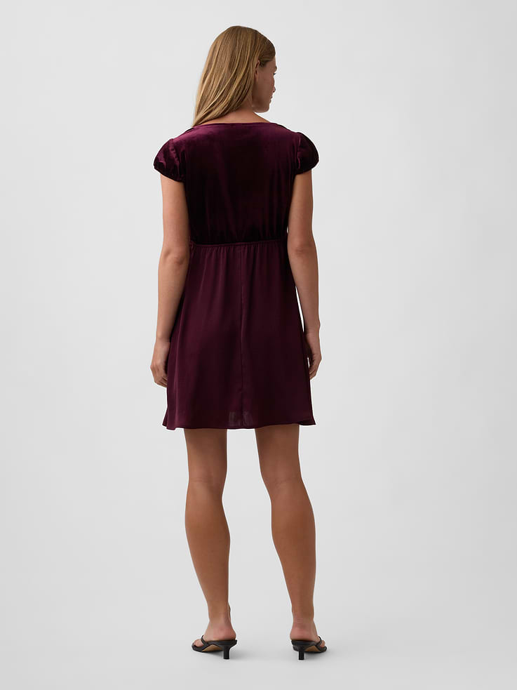 Image 2 of 6, Cap Sleeve V-Neck Mini Dress