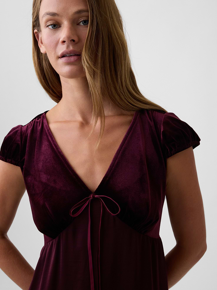 Image 3 of 6, Cap Sleeve V-Neck Mini Dress