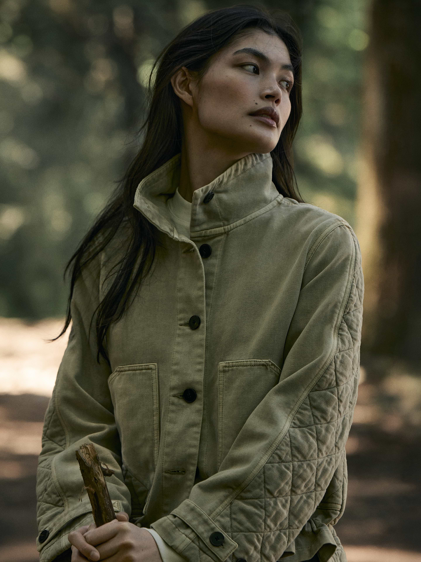 Image 7 of 7, Quilted Cotton-Linen Utility Jacket