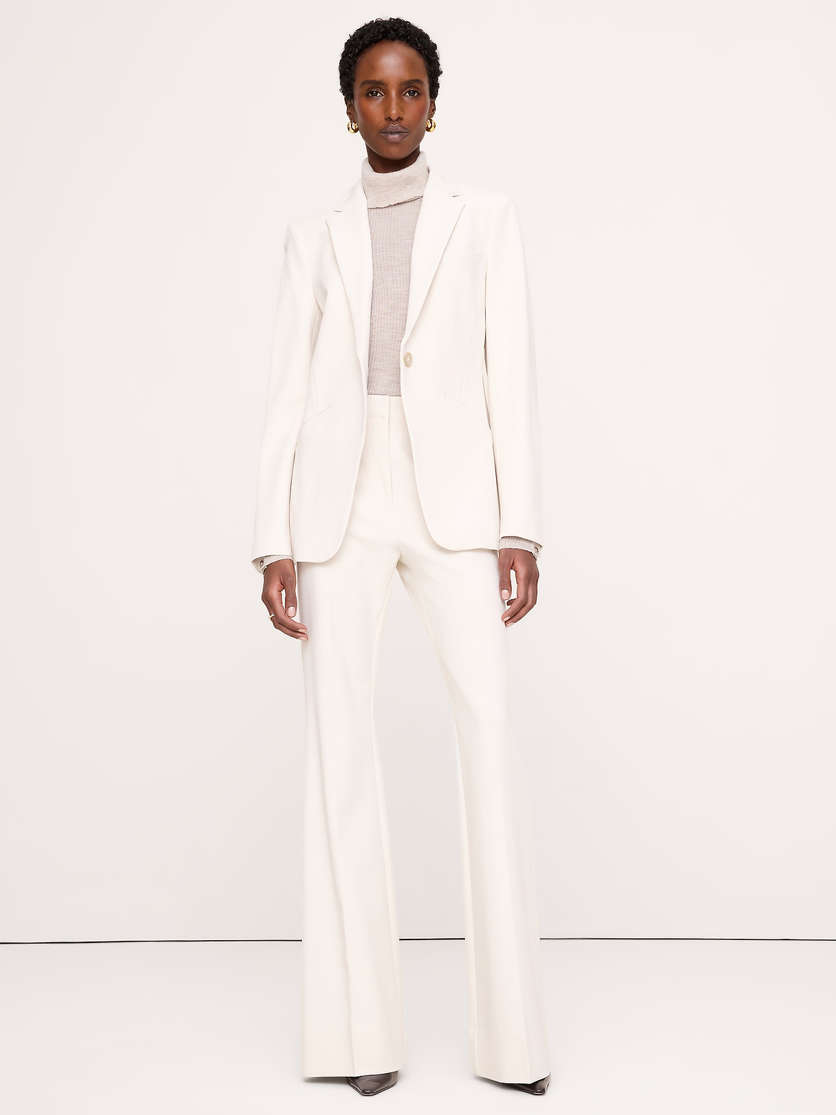 High-Rise Modern Flare City Stretch Pant | Banana Republic